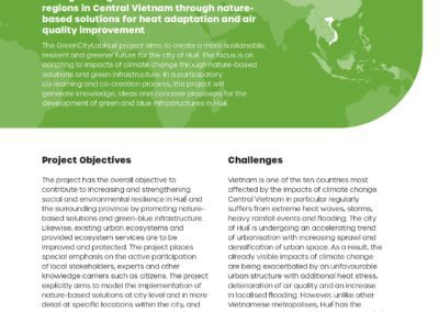 Sustainable Development of Urban Regions (SURE): Profiles of projects GreenCityLabHuế, IMECOGIP, Myrisk, FloodAdaptVN and PolyUrbanWaters
