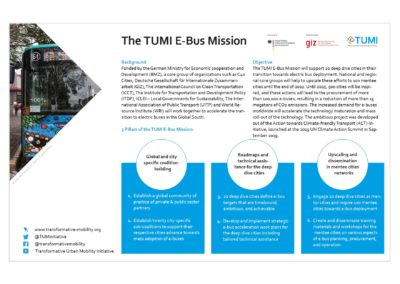 The TUMI-E-Bus Mission